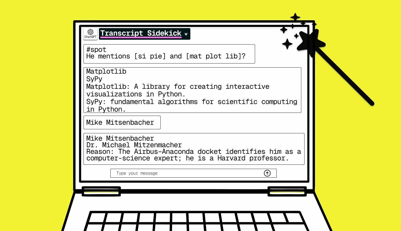 Transcript Sidekick preview